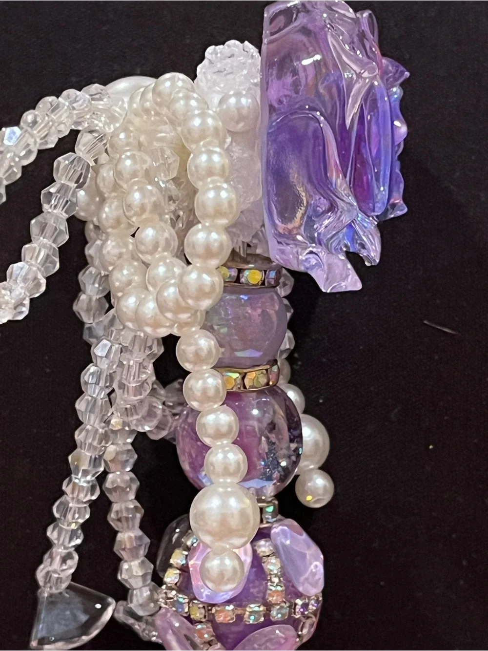 Handcrafted Purple Rose focal fancy Beaded pen